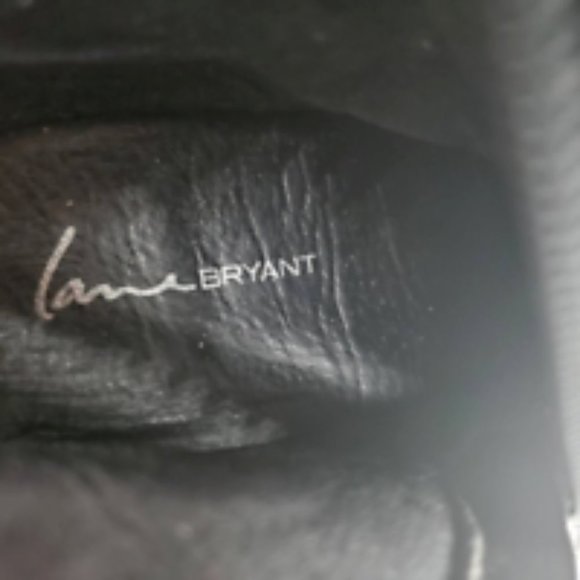 Lane Bryant Womens Ankle Boots Black Pointed Toe Wedge Heels Side Zip‎ 10 W - Picture 10 of 12